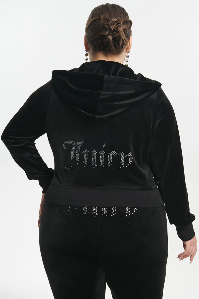 Plus-Size Ombre Big Bling Velour Hoodie sold by Juicy Couture