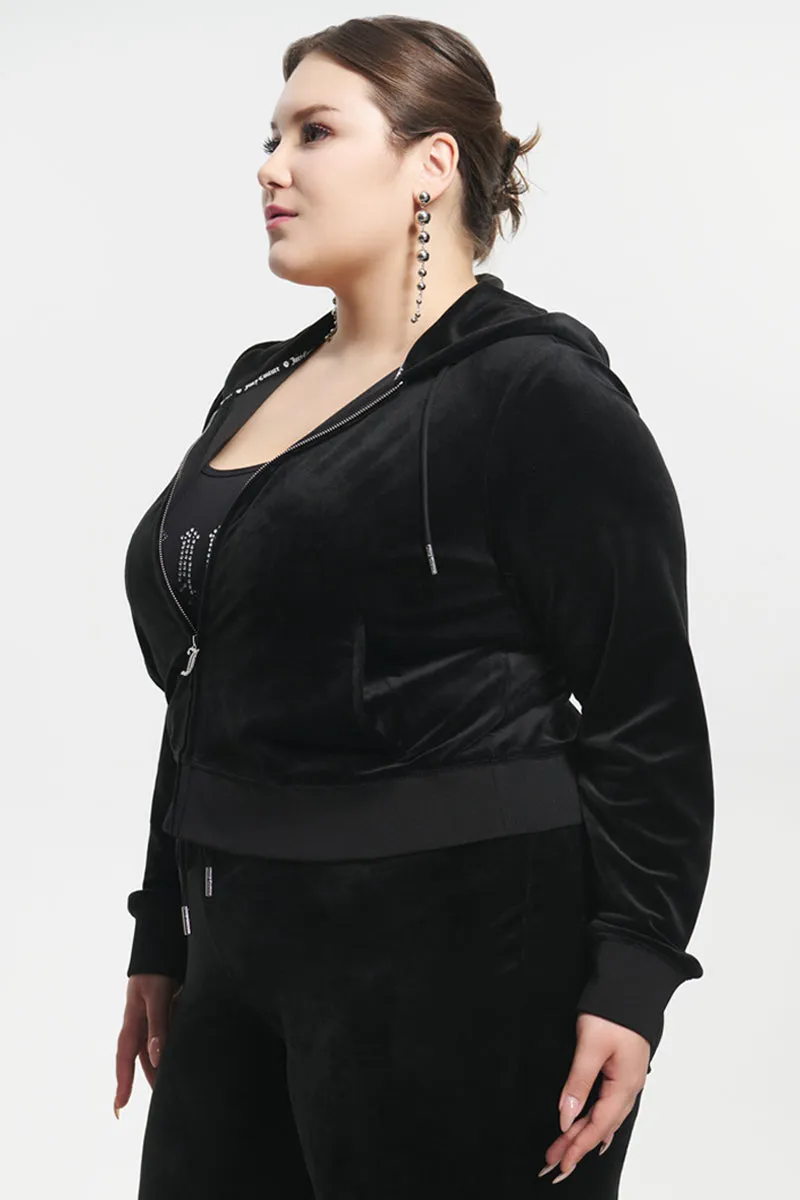 Plus-Size Ombre Big Bling Velour Hoodie sold by Juicy Couture product image thumbnail 3