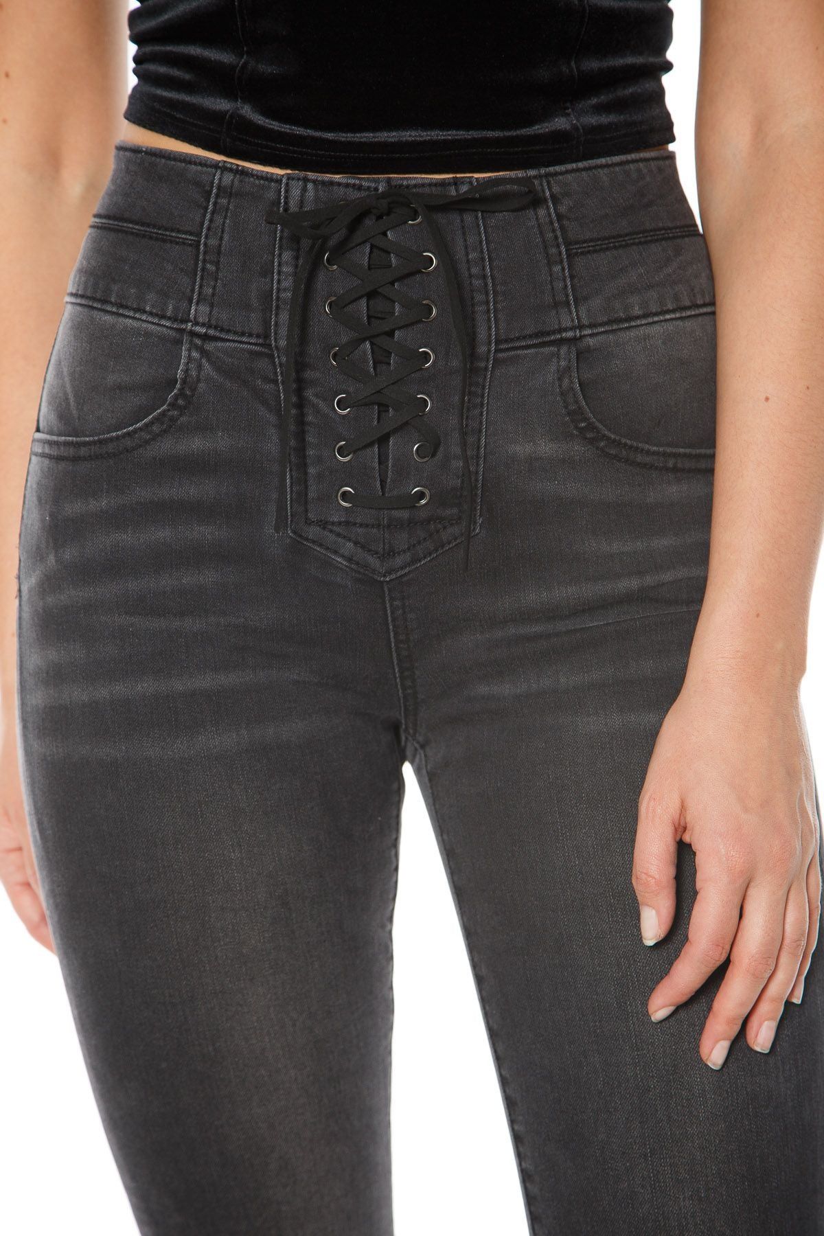 Melrose High Rise Lace Up Skinny Jeans sold by Juicy Couture product image thumbnail 4