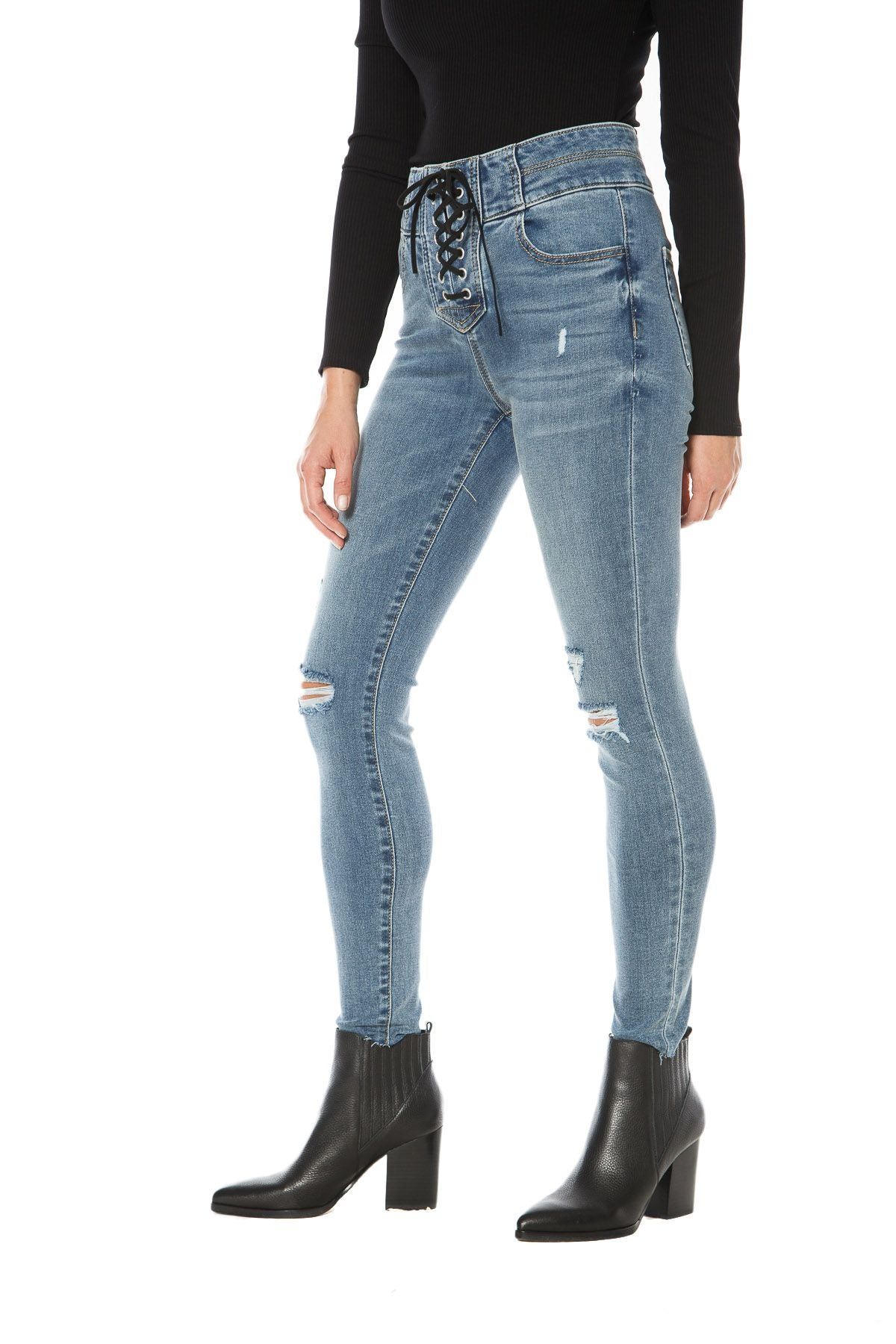 Melrose High Rise Lace Up Skinny Jeans sold by Juicy Couture product image thumbnail 3