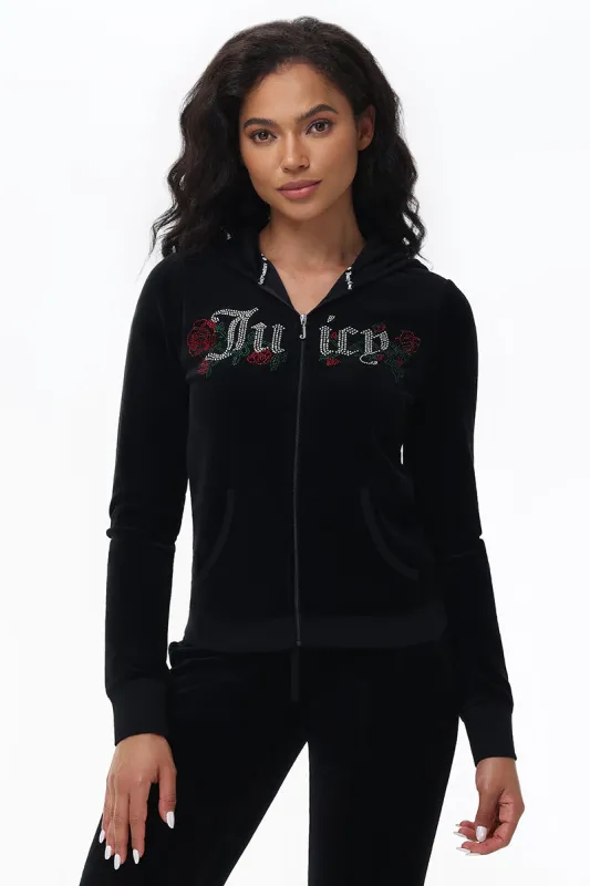 Juicy Roses Bling Cotton Velour Hoodie sold by Juicy Couture
