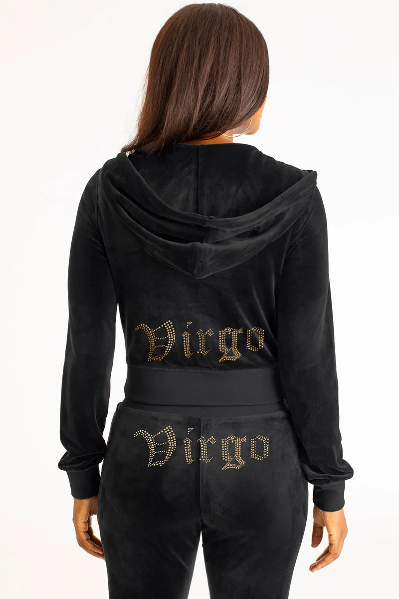 Virgo Customizable Big Bling Velour Hoodie sold by Juicy Couture