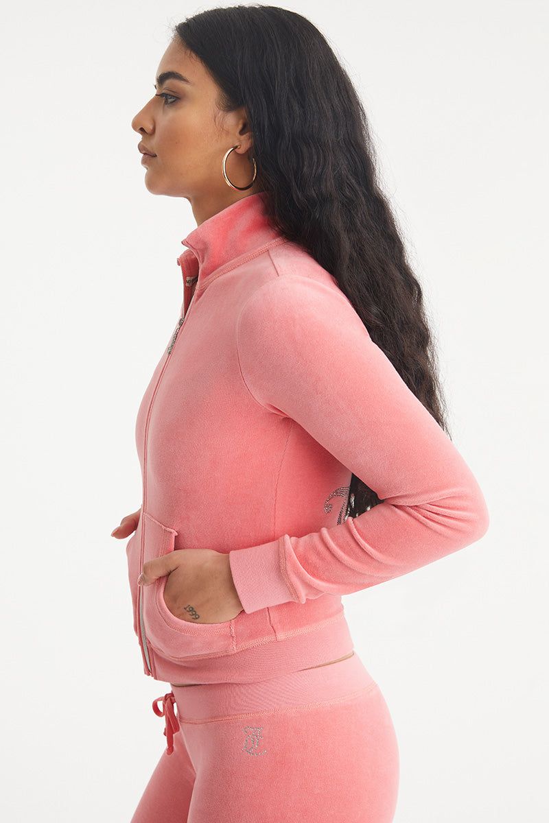 Ombre Bling Cotton Velour Mockneck Track Jacket sold by Juicy Couture product image thumbnail 3