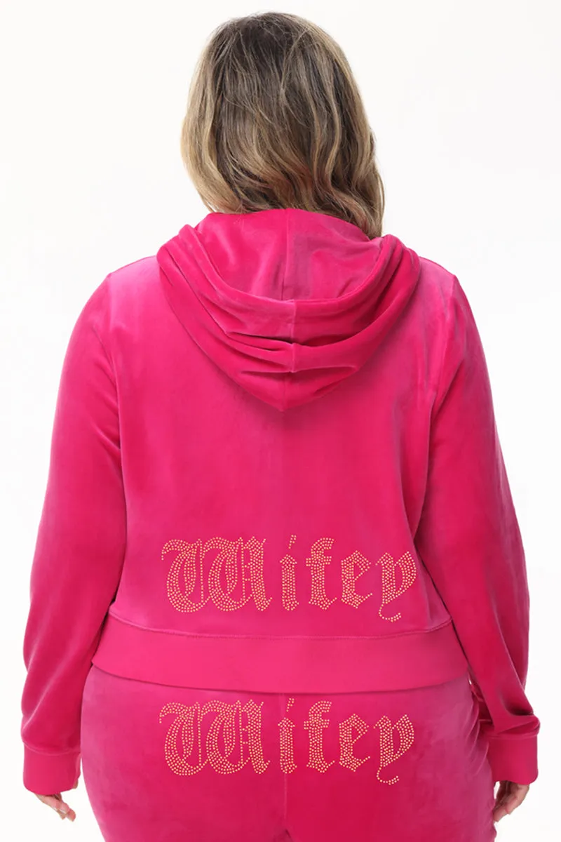 Wifey Customizable Big Bling Velour Hoodie sold by Juicy Couture product image thumbnail 3