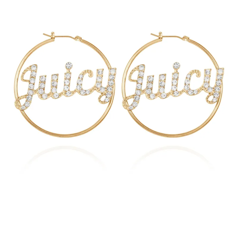 Juicy Logo Hoop Earrings sold by Juicy Couture