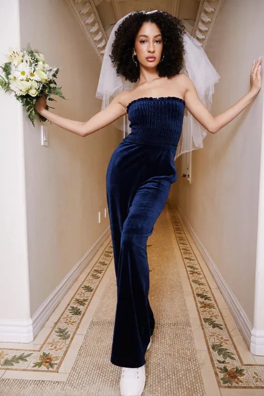 Smocked Velour Jumpsuit sold by Juicy Couture