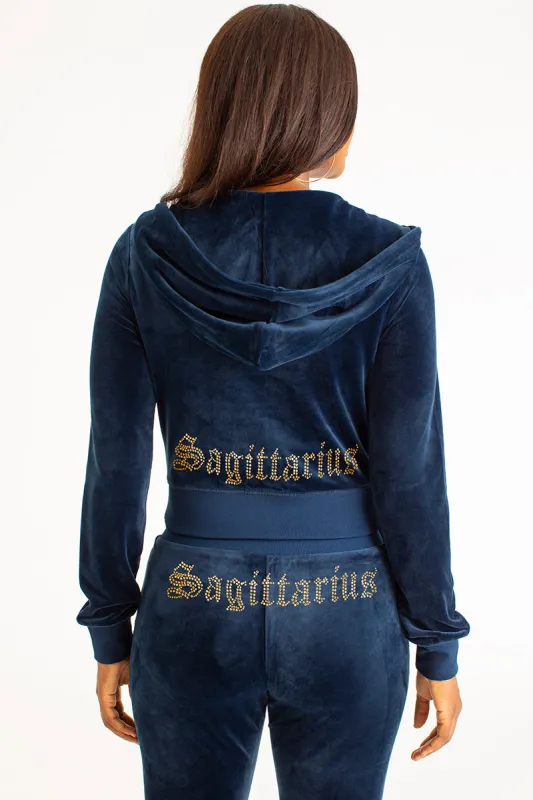 Sagittarius Customizable Big Bling Velour Hoodie sold by Juicy Couture