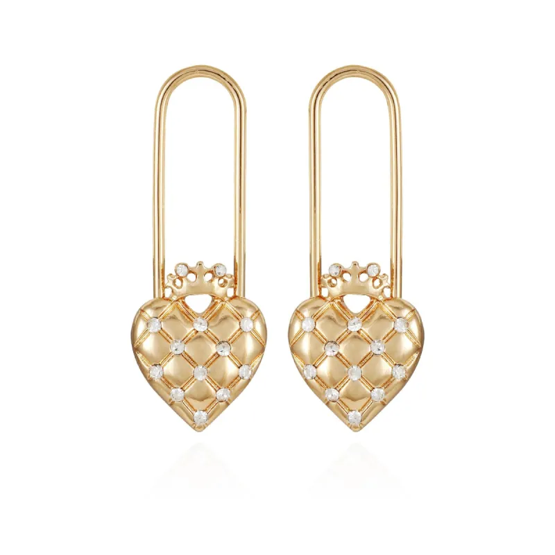 Diamond Heart Lock Drop Earrings sold by Juicy Couture