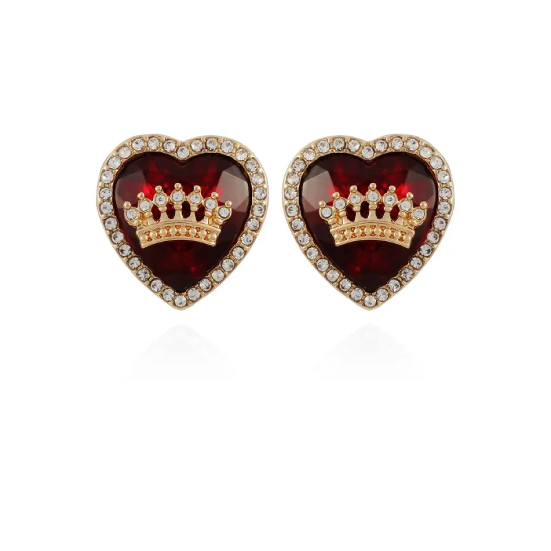Ruby Crown in Heart Stud Earrings sold by Juicy Couture