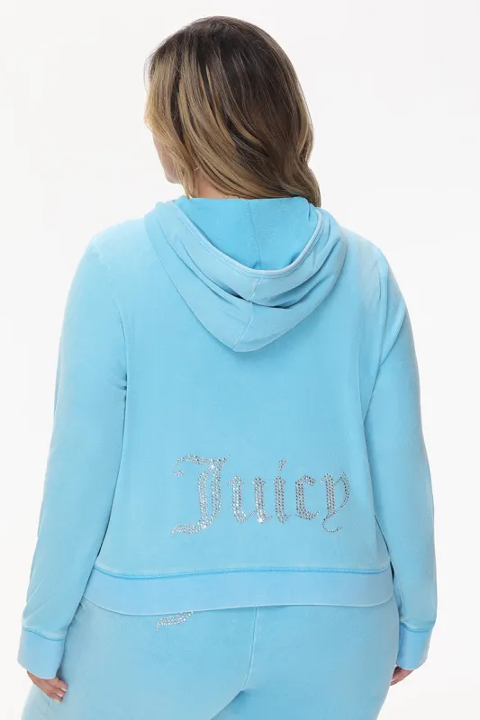 Plus-Size Big Bling Towel Terry Zip Hoodie sold by Juicy Couture