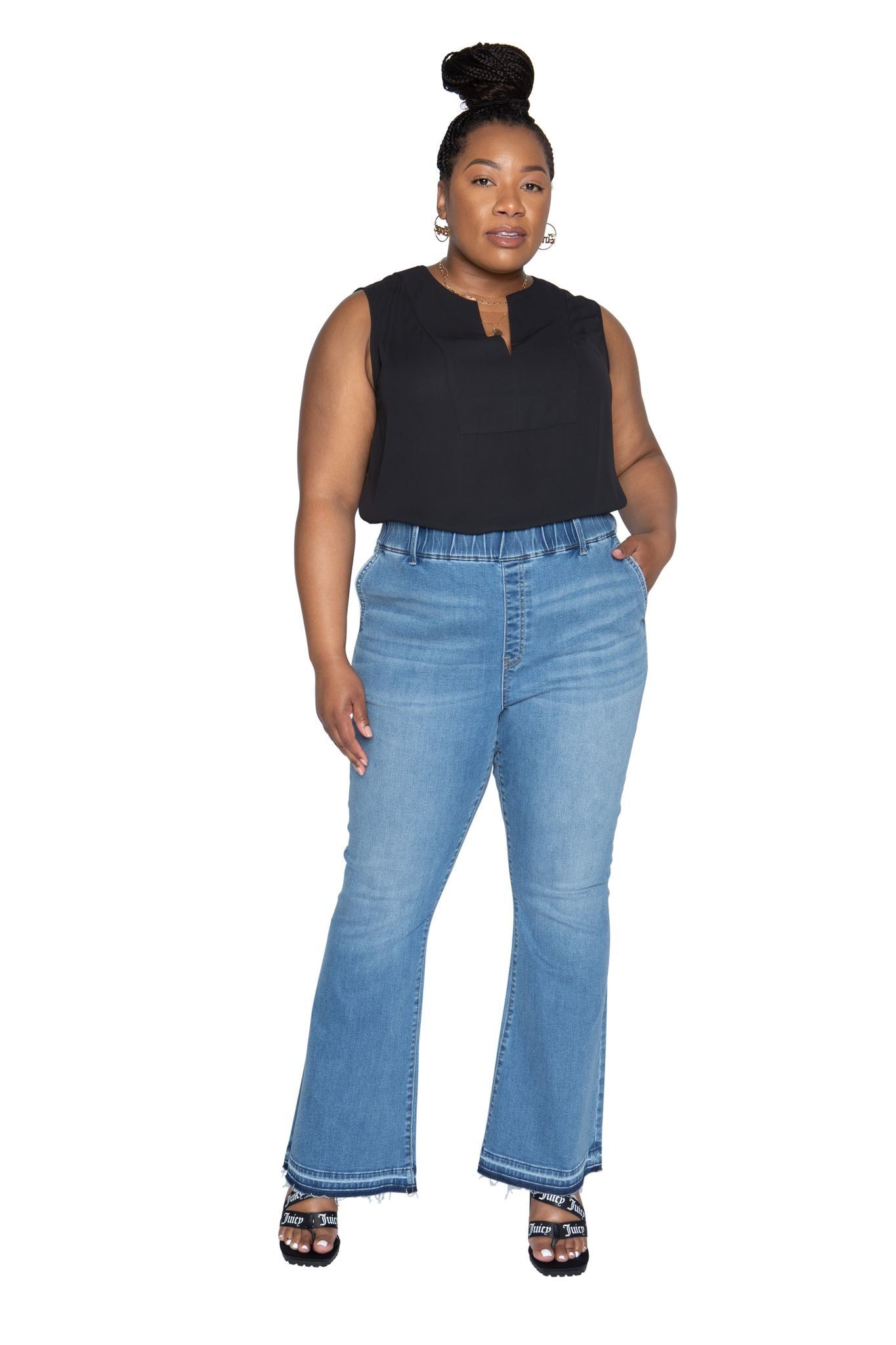 Plus-Size Malibu Flare Pull On Jeans sold by Juicy Couture product image thumbnail 8