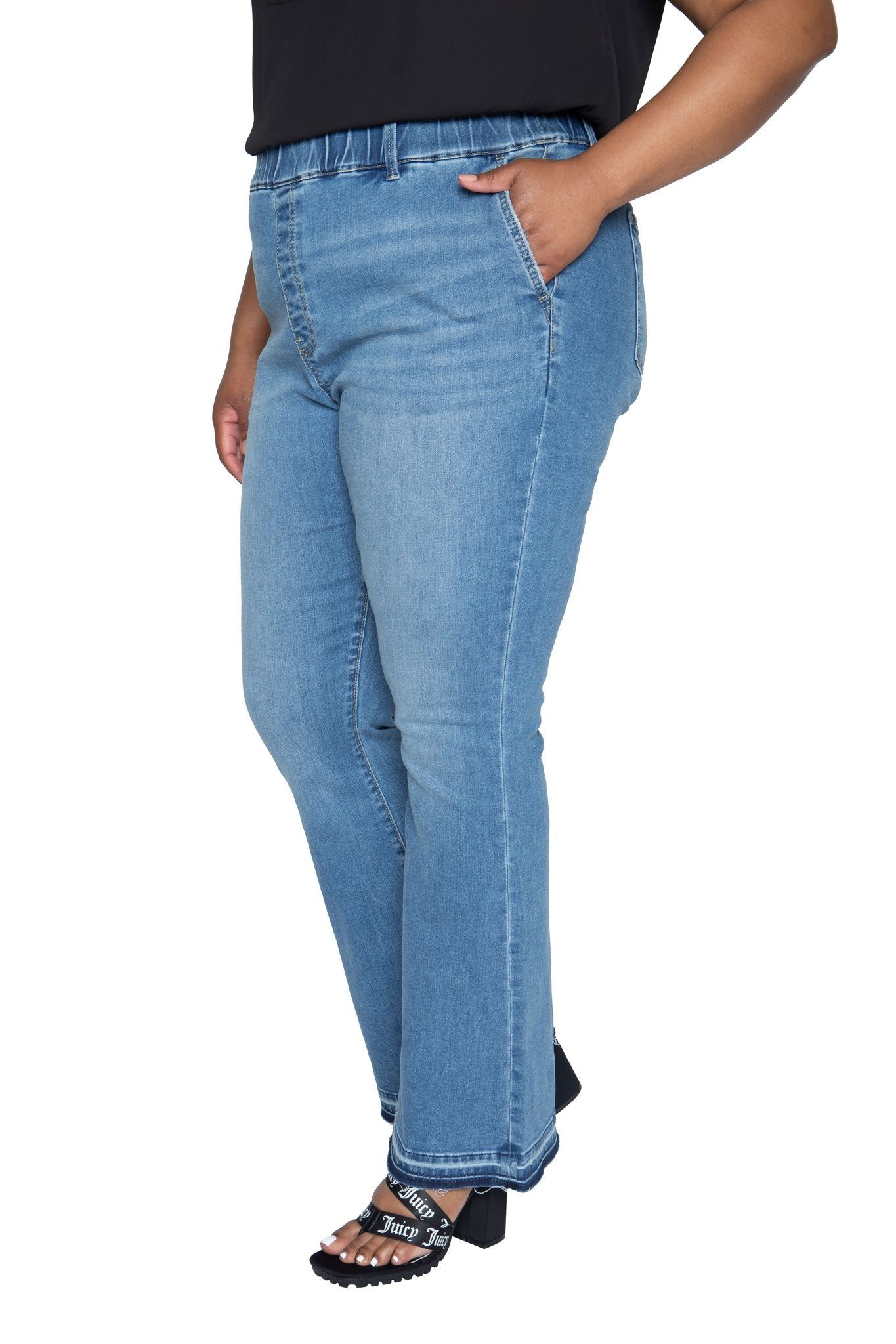 Plus-Size Malibu Flare Pull On Jeans sold by Juicy Couture product image thumbnail 3