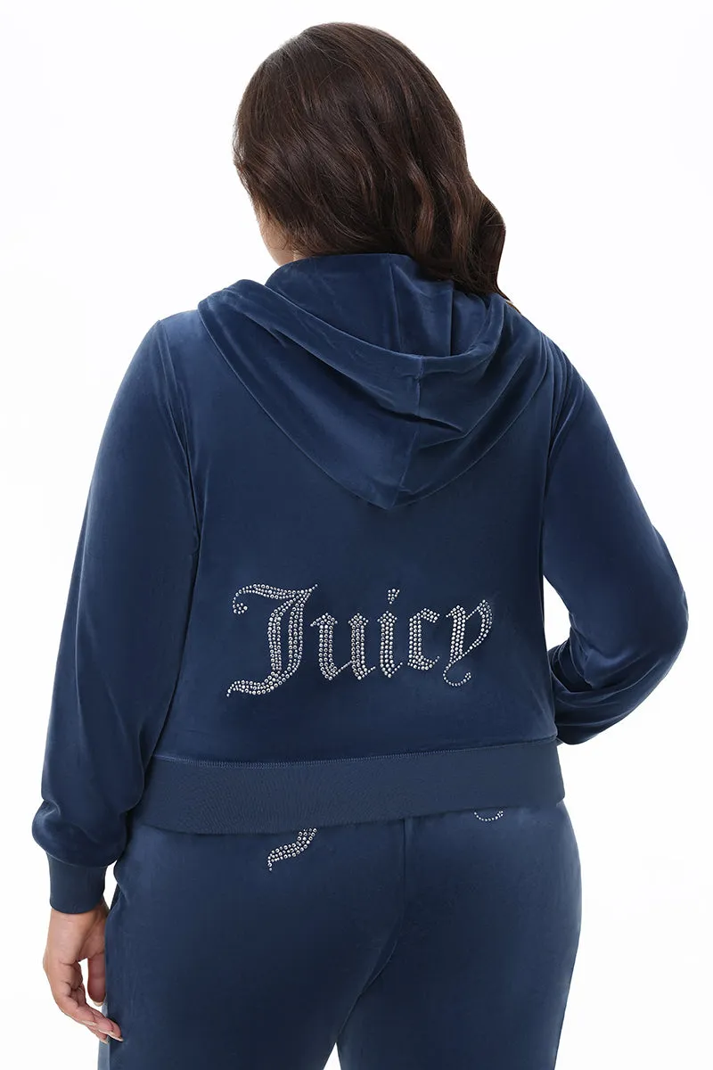 Plus-Size OG Big Bling Velour Hoodie sold by Juicy Couture