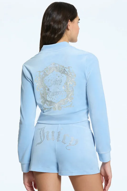 人気商品♪ ☆Juicy Couture☆ MONOGRAM CROPPED VELOUR BOMBER Monogram Cropped Velour Bomber Jacket | Parallel