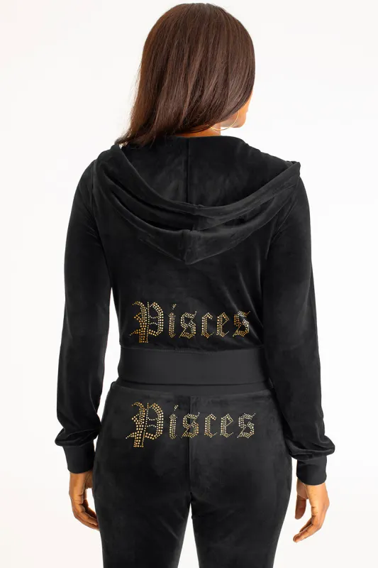 Pisces Customizable Big Bling Velour Hoodie sold by Juicy Couture