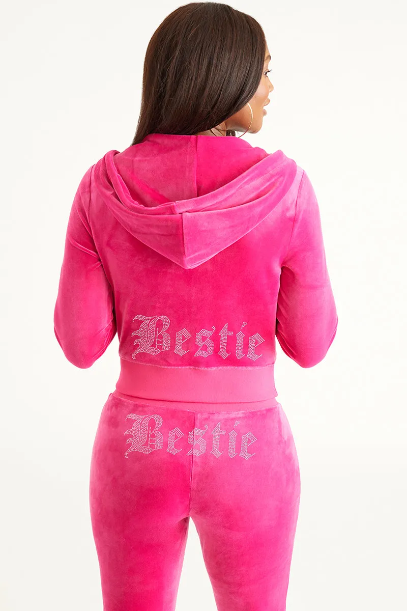 Bestie Big Bling Velour Hoodie sold by Juicy Couture product image thumbnail 4