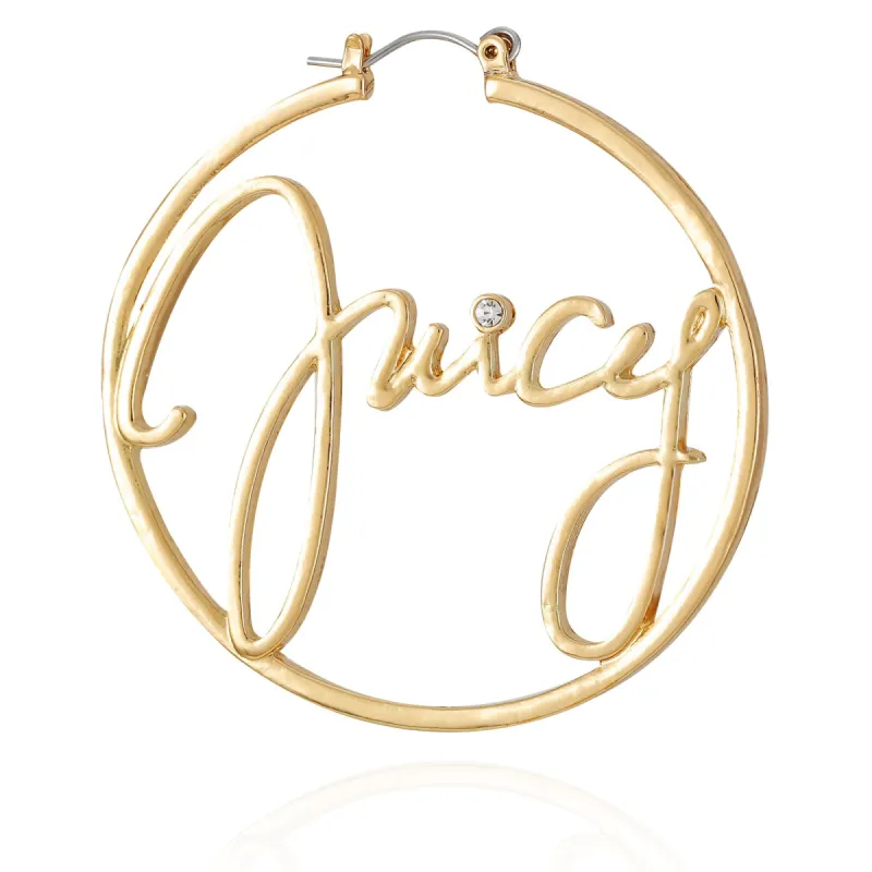 Cursive Hoop Earrings sold by Juicy Couture
