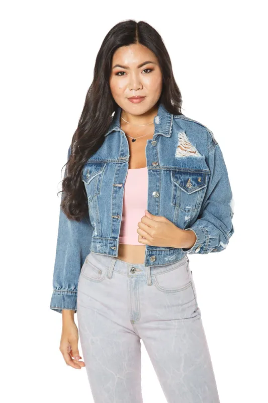 Signature Destroyed Denim Jacket sold by Juicy Couture