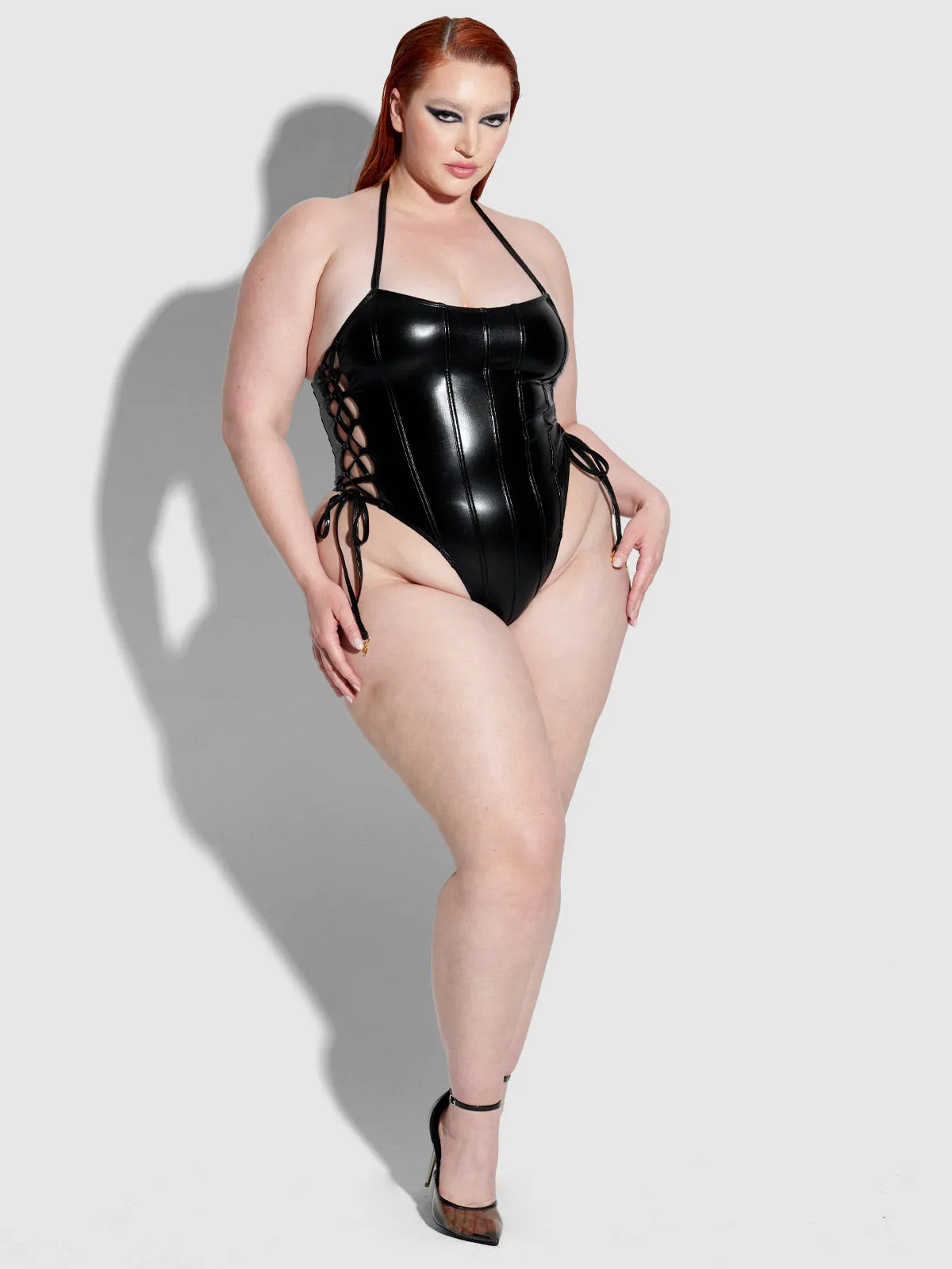 Frederick's Of Hollywood Onyx Corset Swim One Piece sold by Juicy Couture