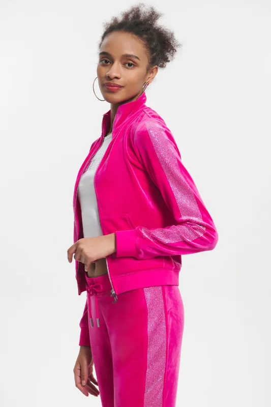 Ombre Bling Cropped Velour Track Jacket sold by Juicy Couture