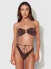 Frederick's Of Hollywood Alanza Leopard Mesh Bandeau Swim Top sold by Juicy Couture