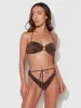 Frederick's Of Hollywood Alanza Leopard Mesh Bandeau Swim Top sold by Juicy Couture