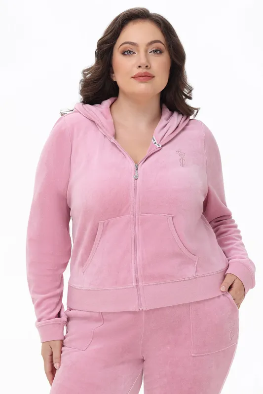 Plus-Size Heritage Cotton Velour Hoodie sold by Juicy Couture