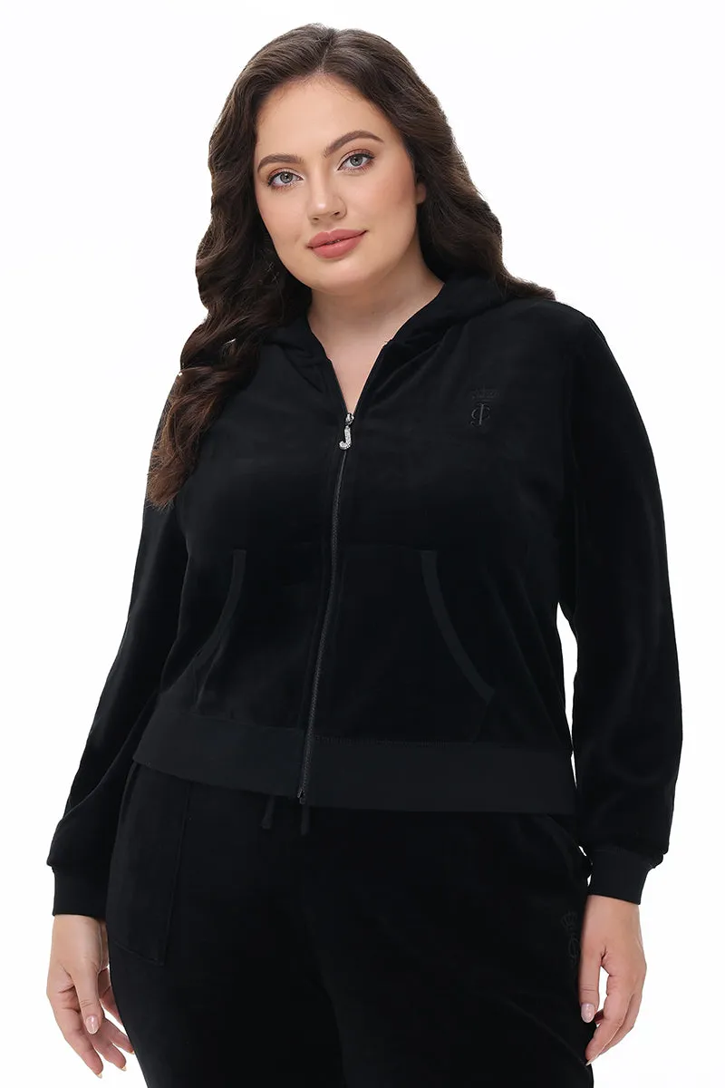 Plus-Size Heritage Cotton Velour Hoodie sold by Juicy Couture