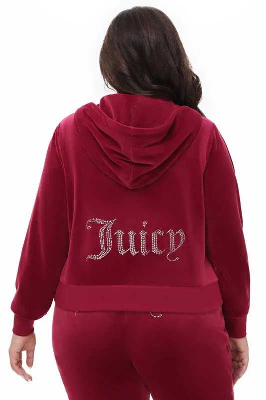 Plus-Size OG Big Bling Velour Hoodie sold by Juicy Couture