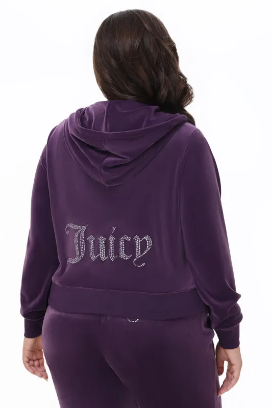 Plus-Size OG Big Bling Velour Hoodie sold by Juicy Couture