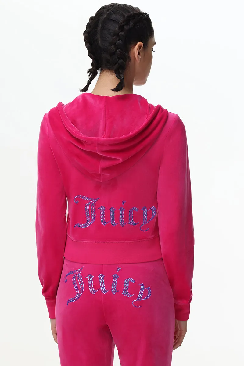 Technicolor Customizable Big Bling Velour Hoodie sold by Juicy Couture product image thumbnail 3
