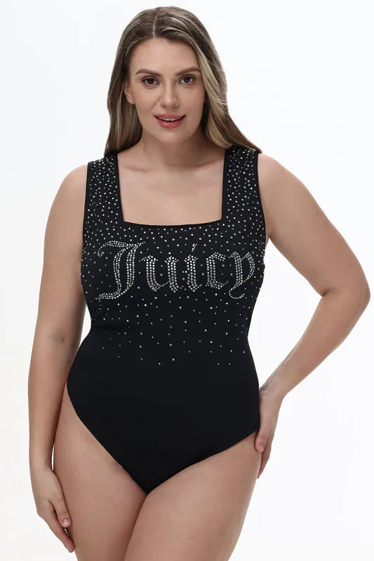Plus-Size Big Bling Scoop Neck Tank Bodysuit made by Juicy Couture
