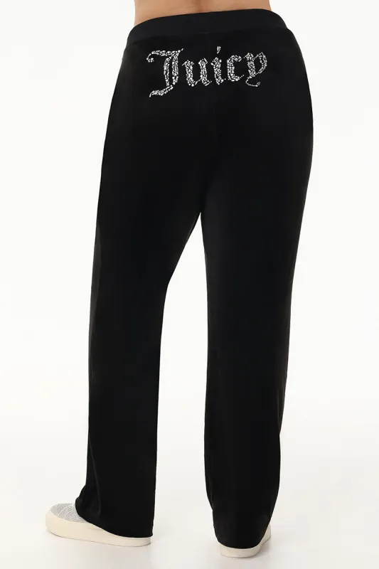 Plus-Size Mixed Crystals Velour Track Pants sold by Juicy Couture