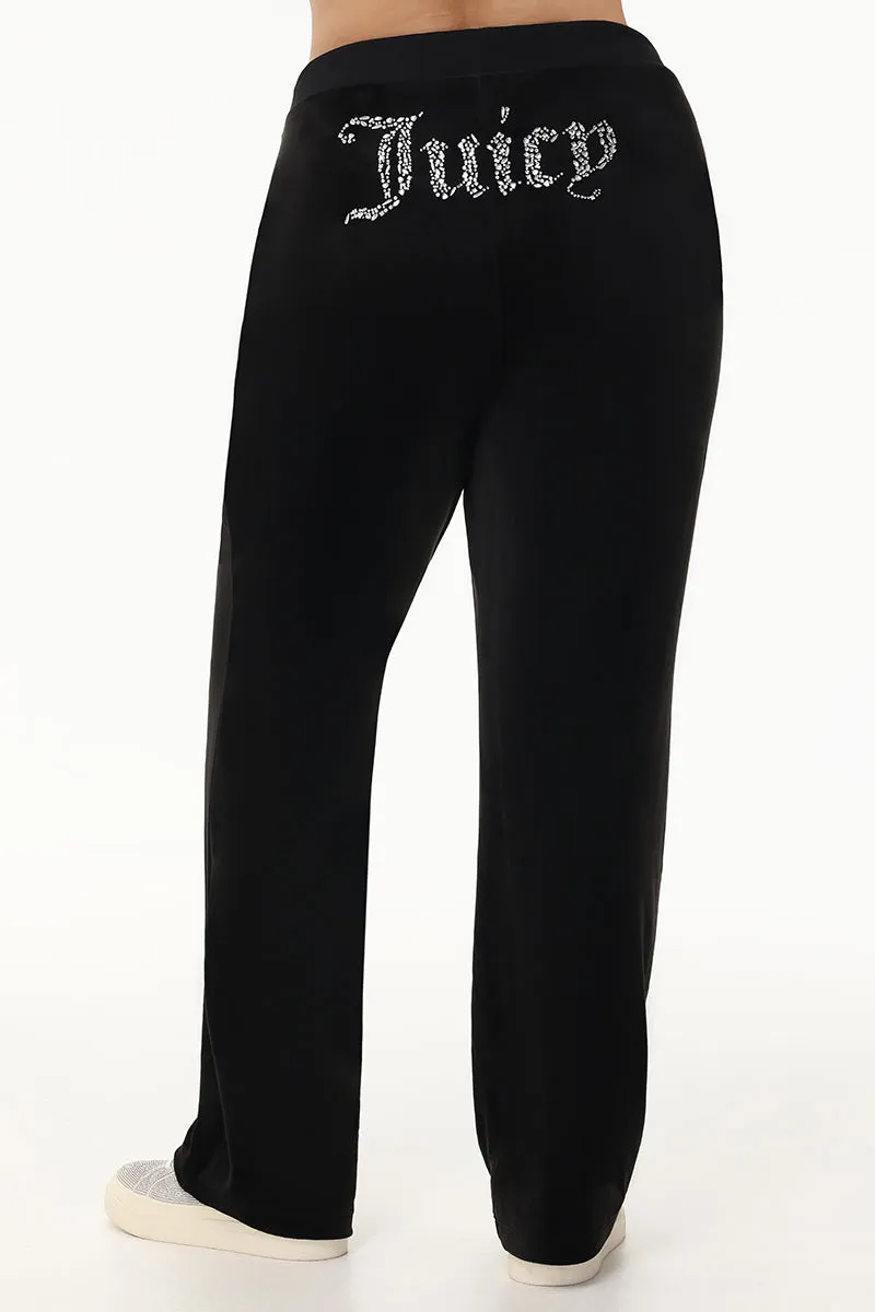 Plus-Size Mixed Crystals Velour Track Pants sold by Juicy Couture