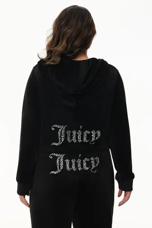 Plus-Size Mixed Crystals Velour Hoodie sold by Juicy Couture