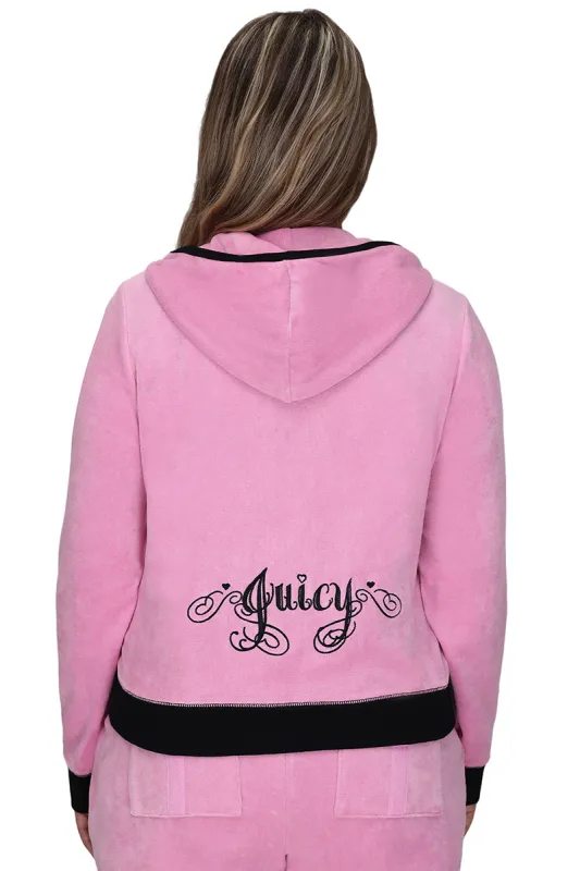 Plus-Size Sweetheart Cotton Velour Hoodie sold by Juicy Couture