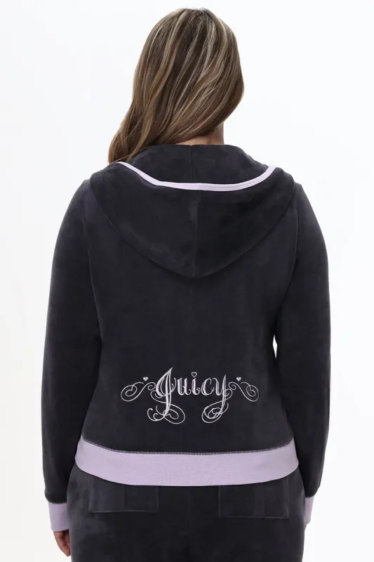 Plus-Size Sweetheart Cotton Velour Hoodie sold by Juicy Couture