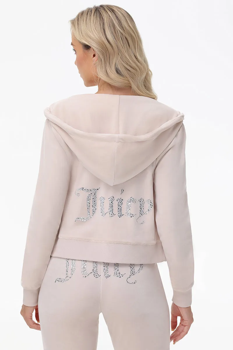 Mixed Crystals Velour Hoodie sold by Juicy Couture
