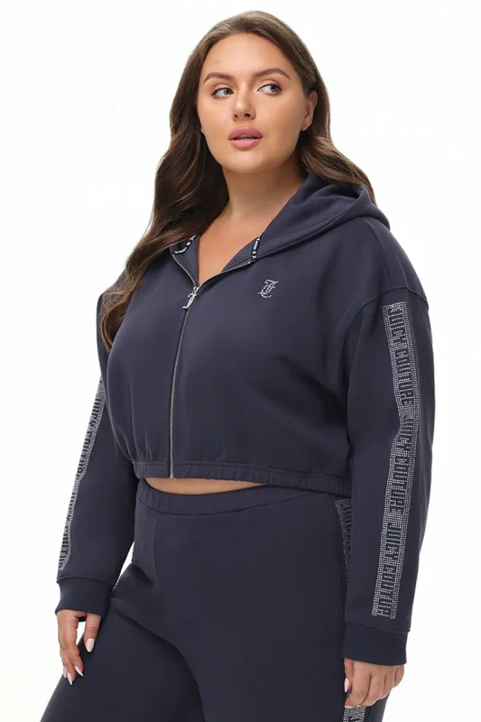 Plus-Size Cropped Fleece Hoodie With Side Bling sold by Juicy Couture