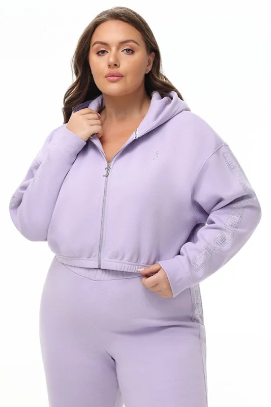 Plus-Size Cropped Fleece Hoodie With Side Bling sold by Juicy Couture
