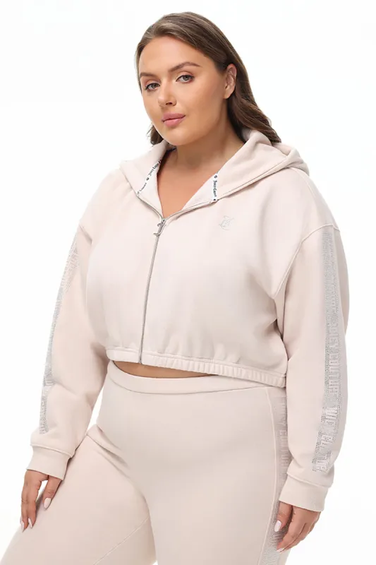 Plus-Size Cropped Fleece Hoodie With Side Bling sold by Juicy Couture
