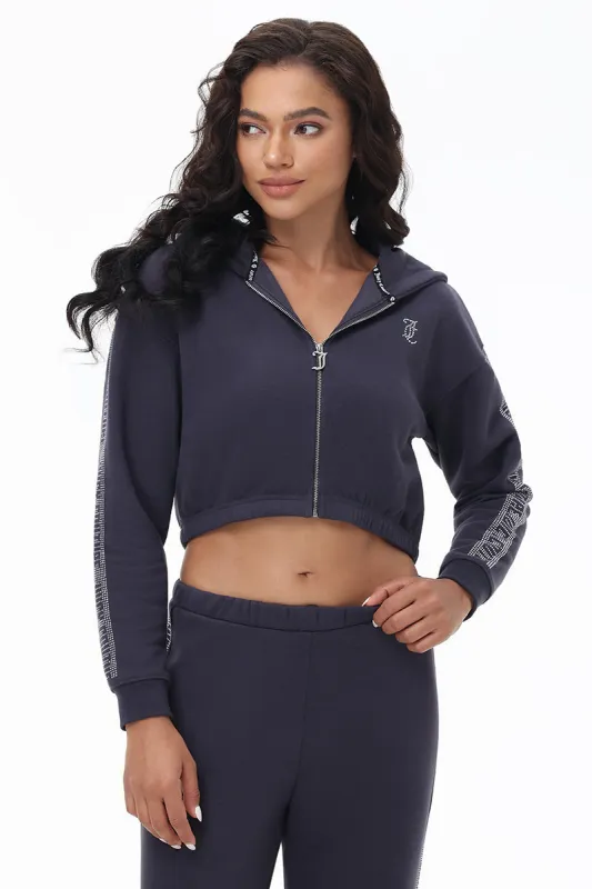 Cropped Fleece Hoodie With Side Bling sold by Juicy Couture