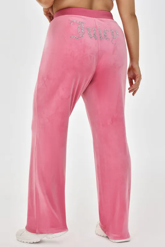 Plus-Size Mixed Crystals Velour Track Pants sold by Juicy Couture