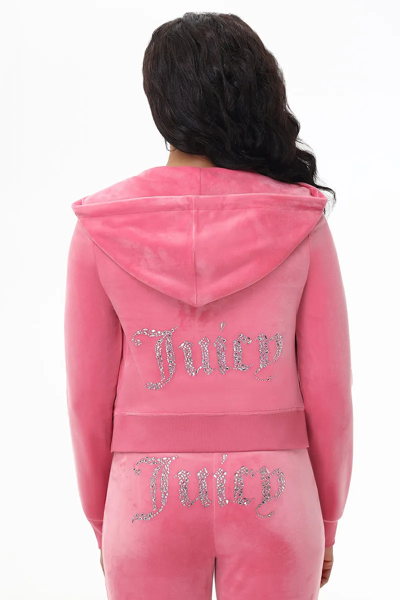 Mixed Crystals Velour Hoodie sold by Juicy Couture