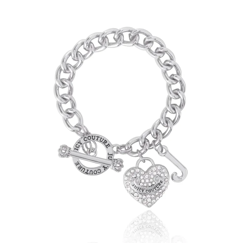 Crystal Heart Charm Toggle Bracelet sold by Juicy Couture