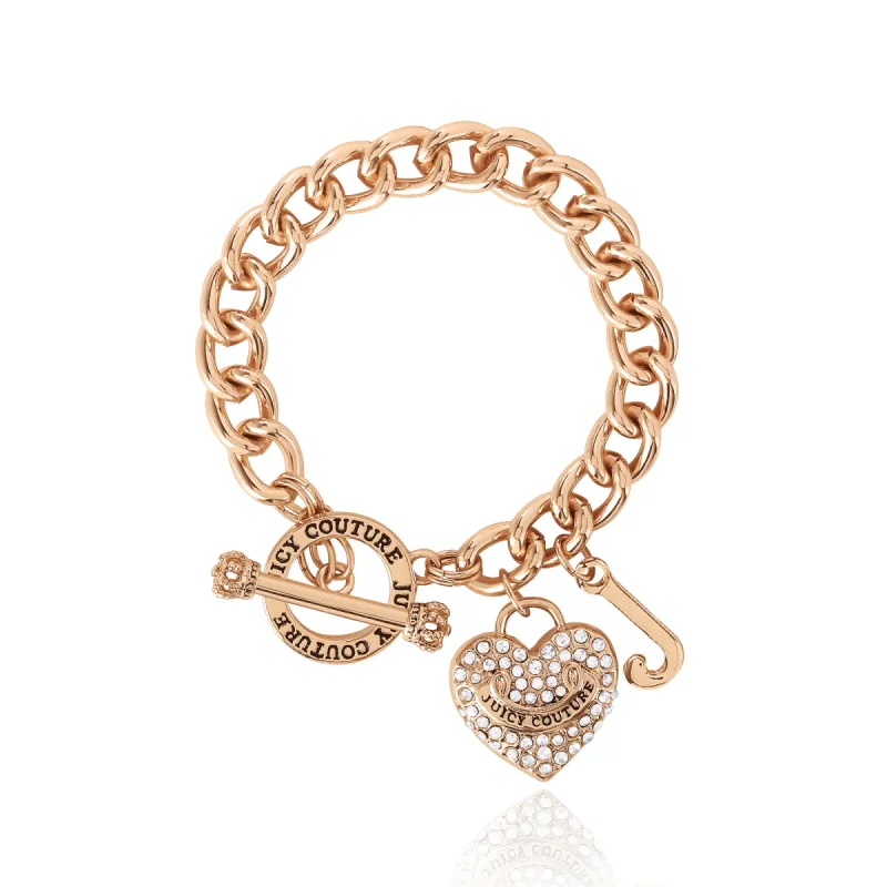 Crystal Heart Charm Toggle Bracelet sold by Juicy Couture