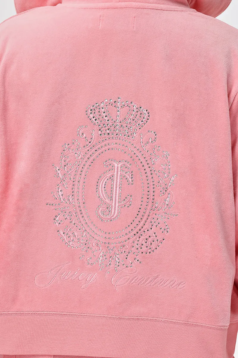 Plus-Size Crown Heritage Cotton Velour Hoodie sold by Juicy Couture product image thumbnail 4