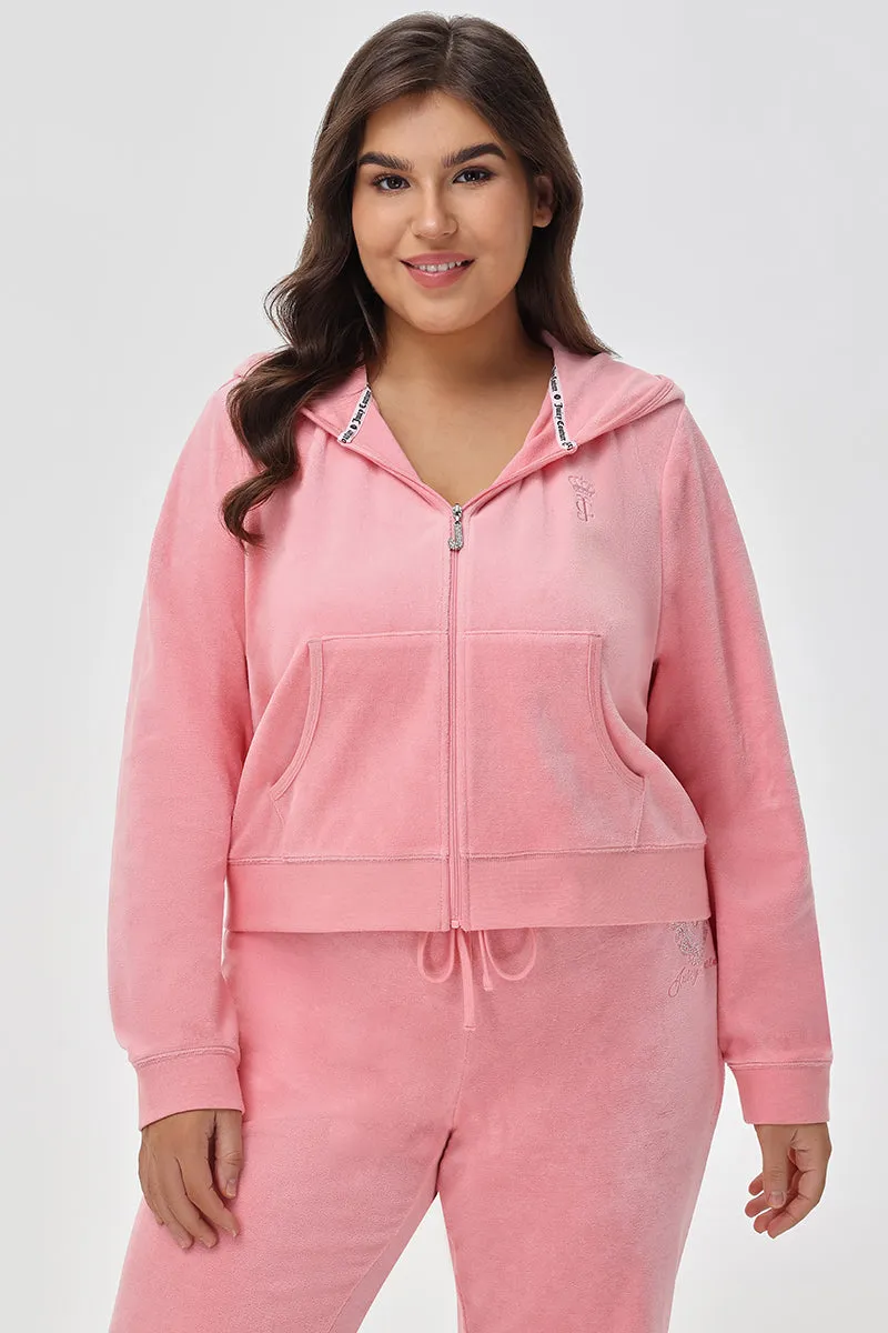 Plus-Size Crown Heritage Cotton Velour Hoodie sold by Juicy Couture product image thumbnail 2