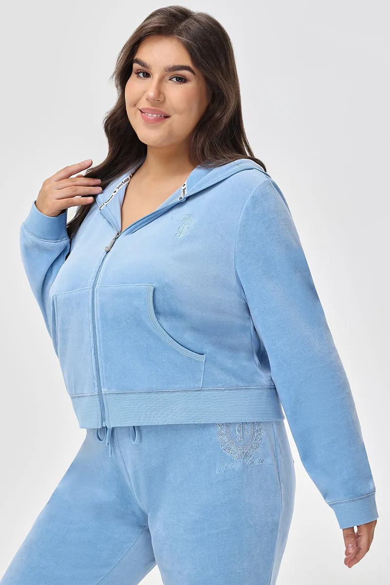 Plus-Size Crown Heritage Cotton Velour Hoodie sold by Juicy Couture product image thumbnail 3