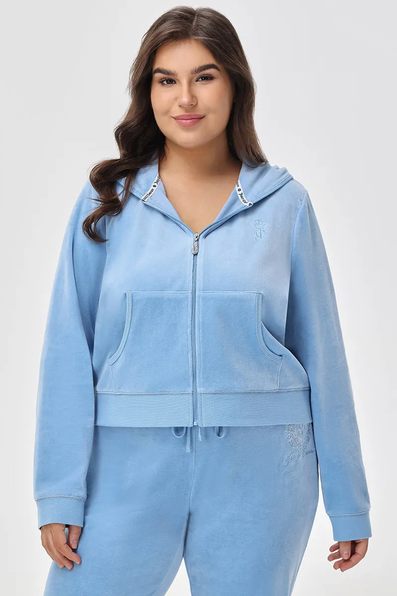 Plus-Size Crown Heritage Cotton Velour Hoodie sold by Juicy Couture product image thumbnail 2